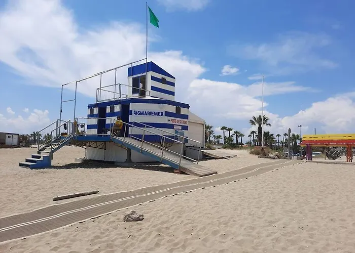 Sainte Marie la mer : Villa indépendante, plage à pied à 250 m